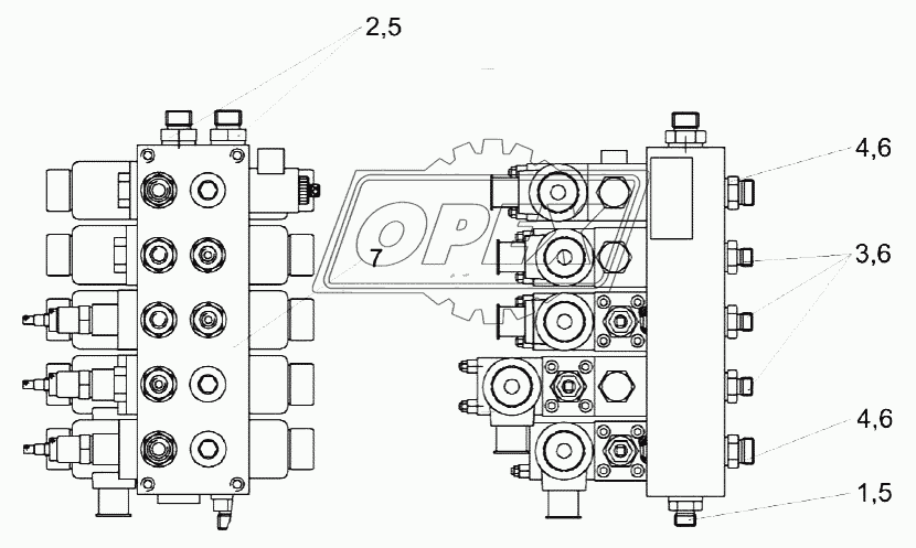 Гидроблок пятисекционный КЗК-12А-1-0602330