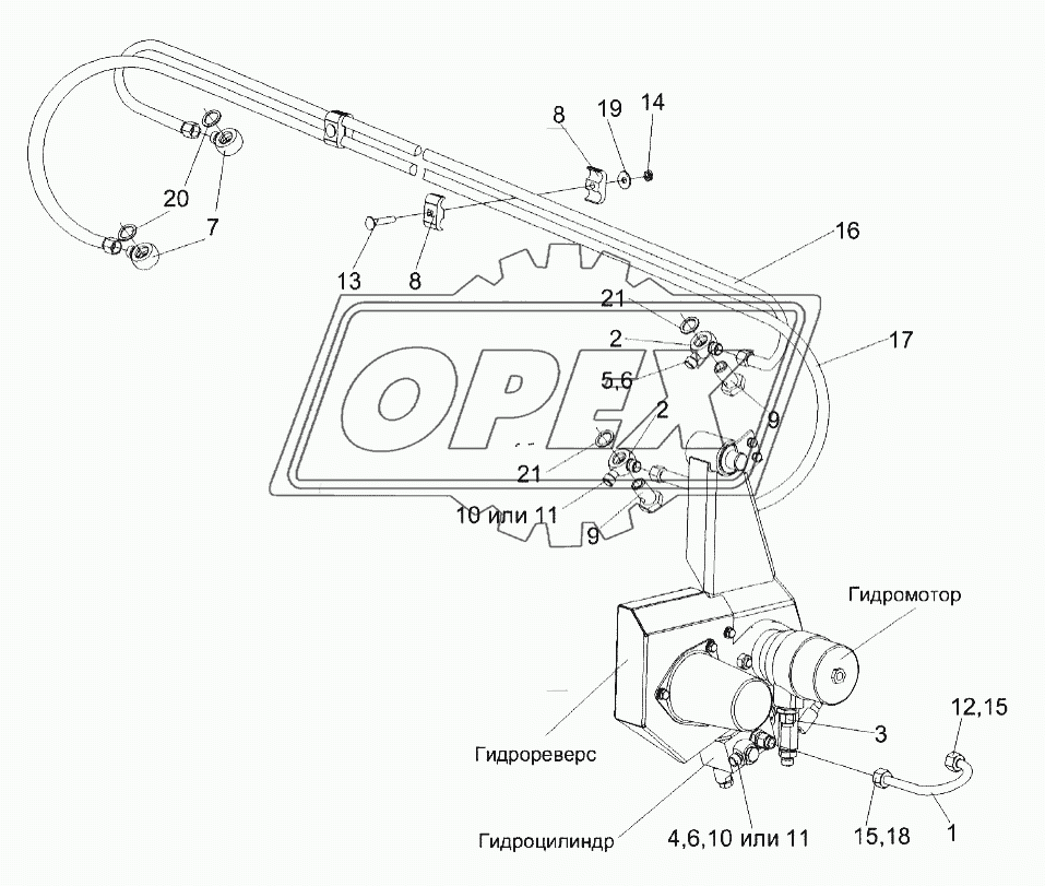 Система гидравлическая камеры наклонной КЗК-12-1790000А