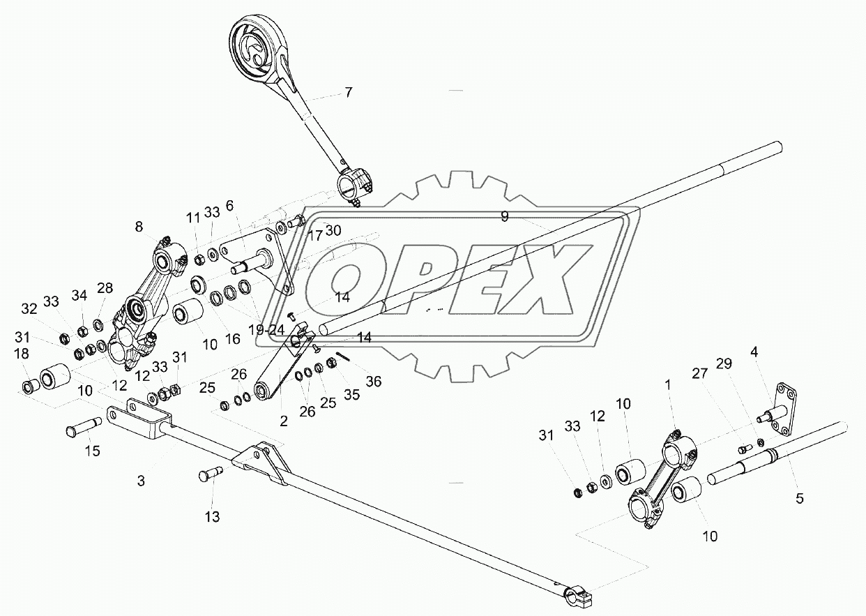 Установка привода доски стрясной КЗК-12-0280200 (вид справа)