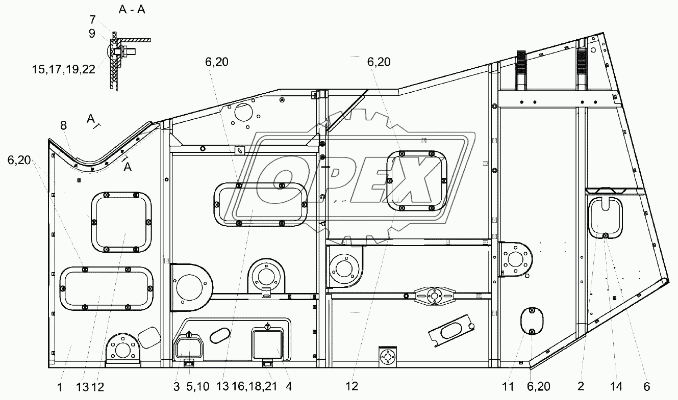 Боковина левая КЗК-12-0202250