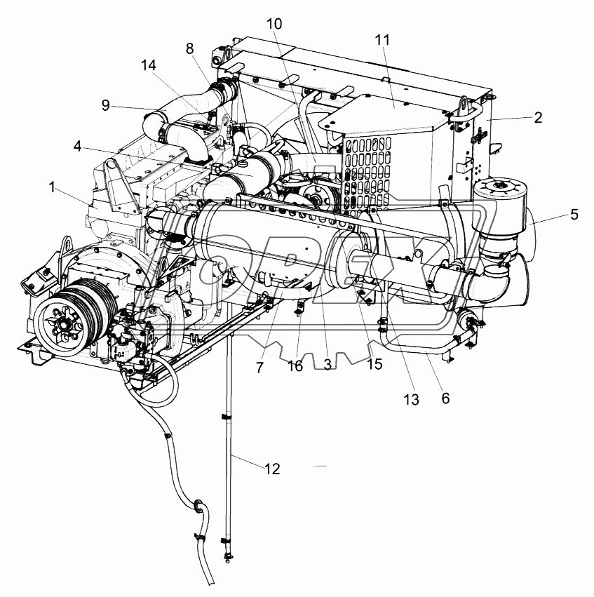 Установка двигателя КЗК-1420-0106000 (лист 1)