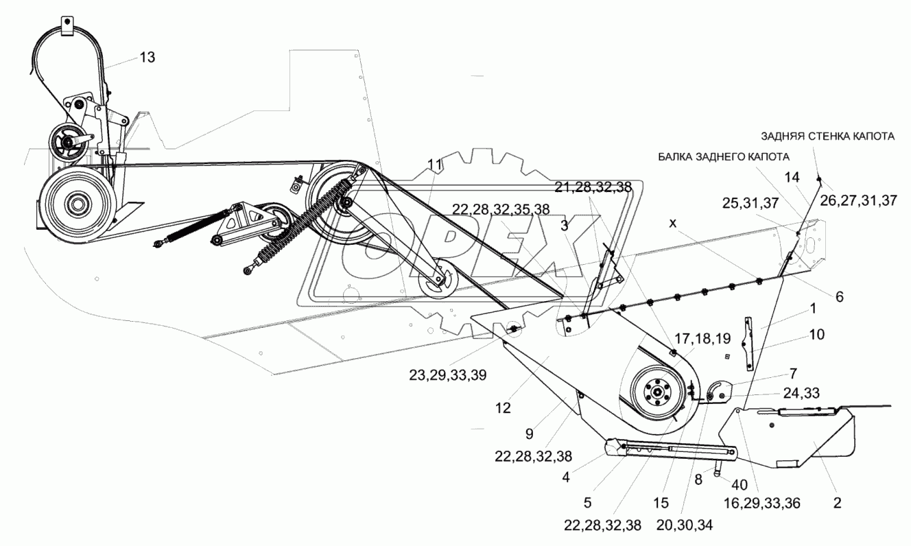 Установка соломоизмельчителя КЗК-1420-0290500