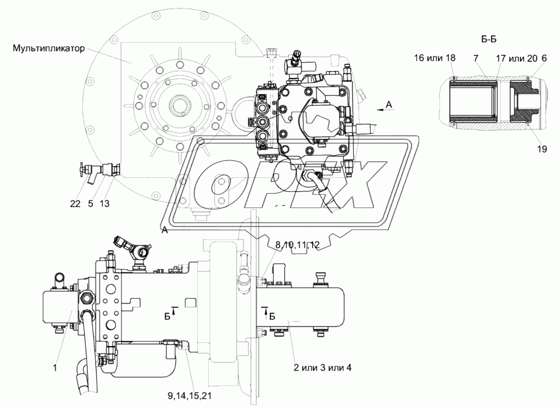 Установка гидронасосов КЗК-1420-0100200