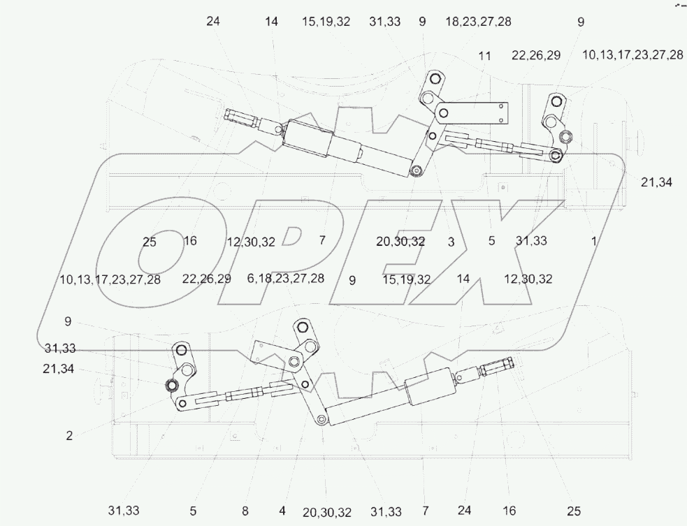 Установка механизма подъема подбарабаний КЗК-1420-0115000