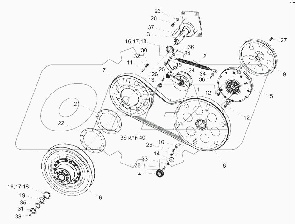 Привод молотильного барабана КЗК-14-0134000