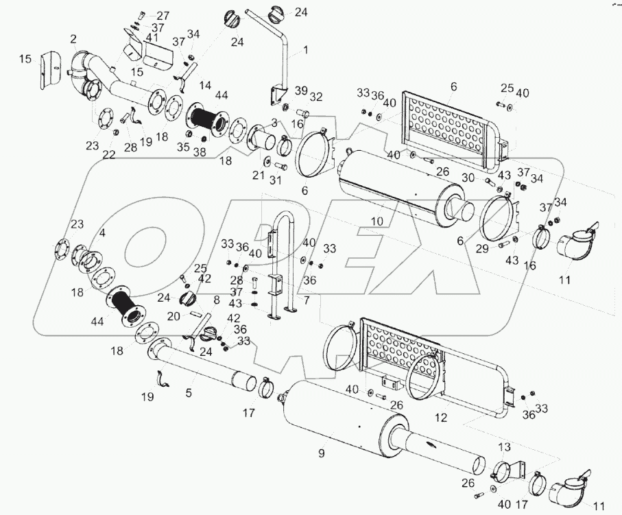 Установка глушителя КЗК-16-1-0106060