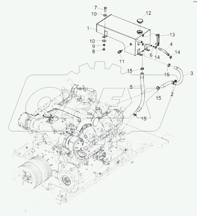 Установка бачка расширительного КЗК-16-1-0106070