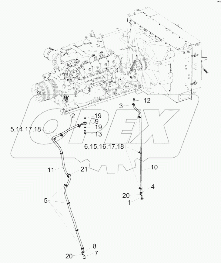 Установка сливных рукавов КЗК-16-1-0106500