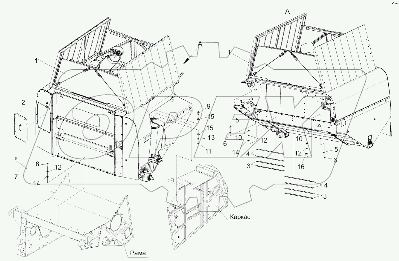 Установка бункера КЗК-16-1-0203000