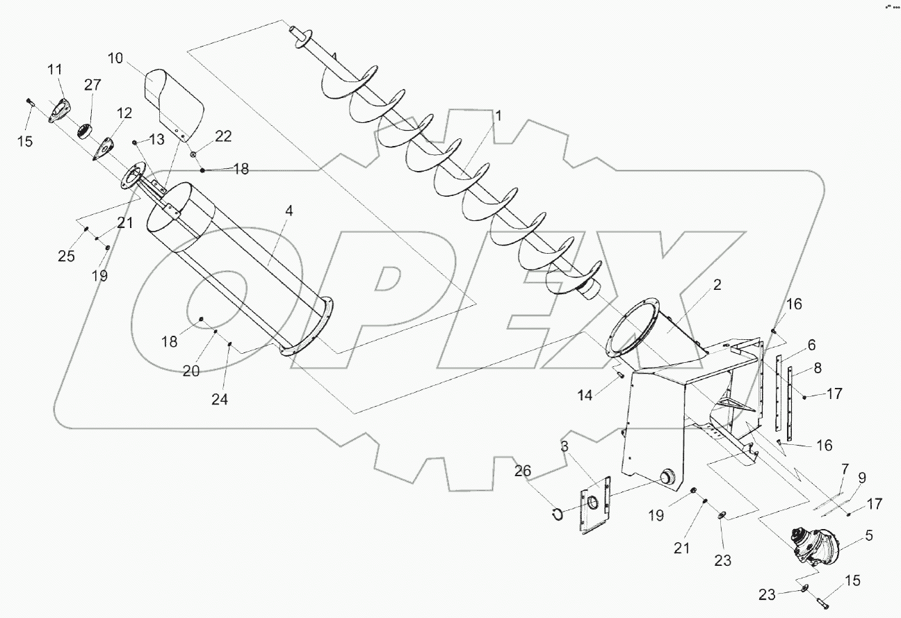 Шнек загрузки КЗК-14-0216000