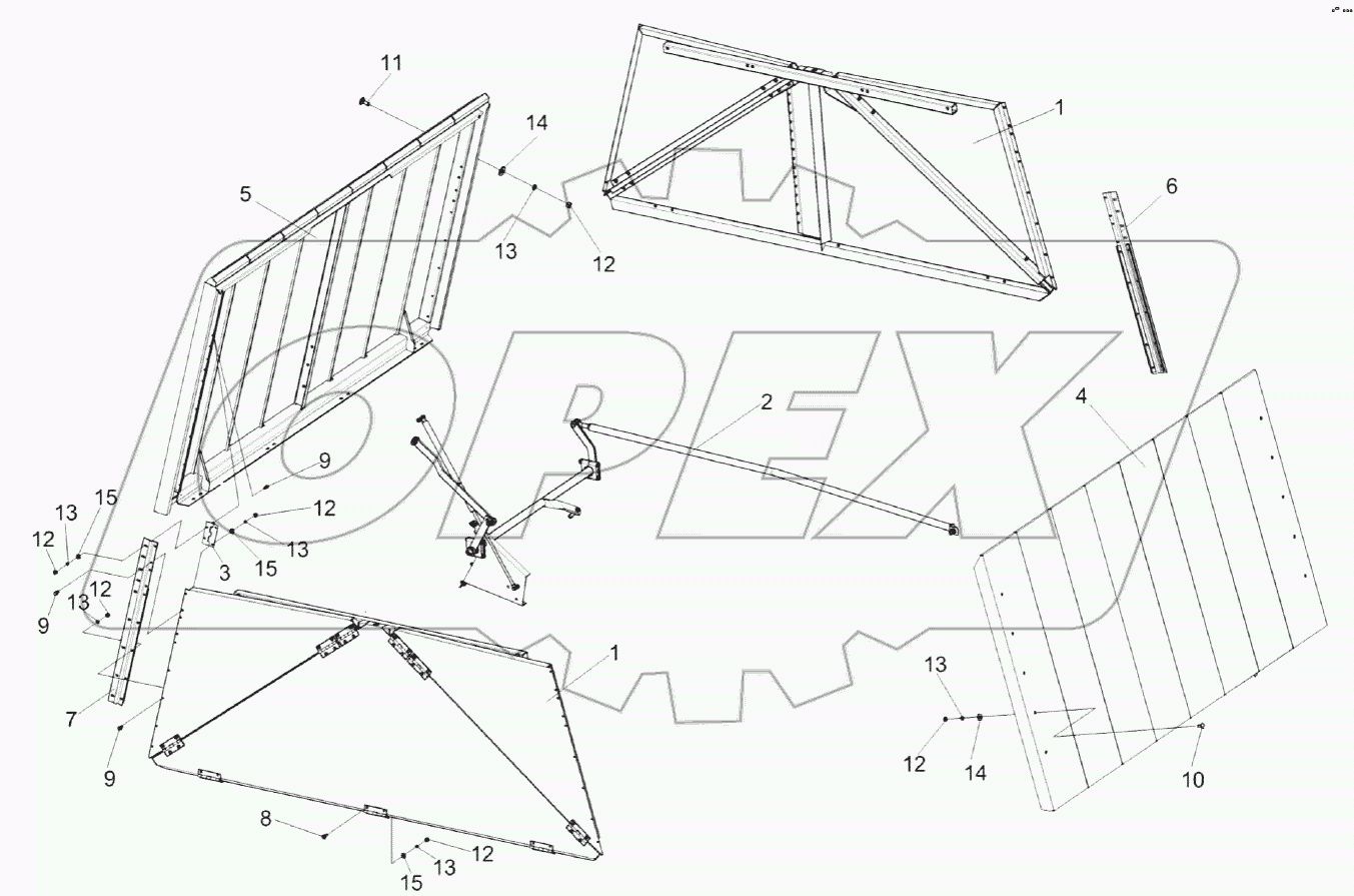 Установка крыши бункера КЗК-14-0204000Б