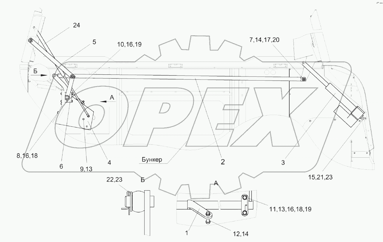 Установка механизма трансформации КЗК-14-0204040А