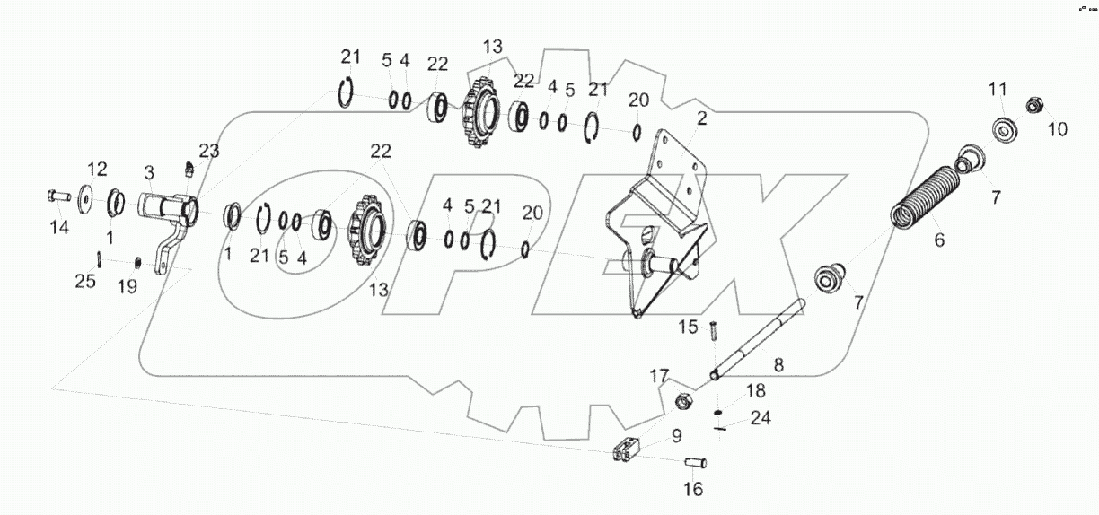 Механизм натяжения КЗК-14-0221230А