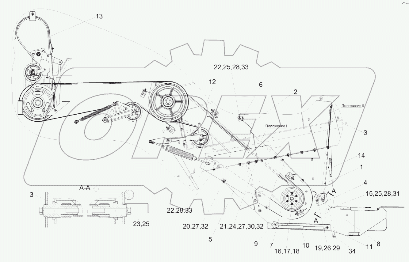 Установка соломоизмельчителя КЗК-16-1-0290500