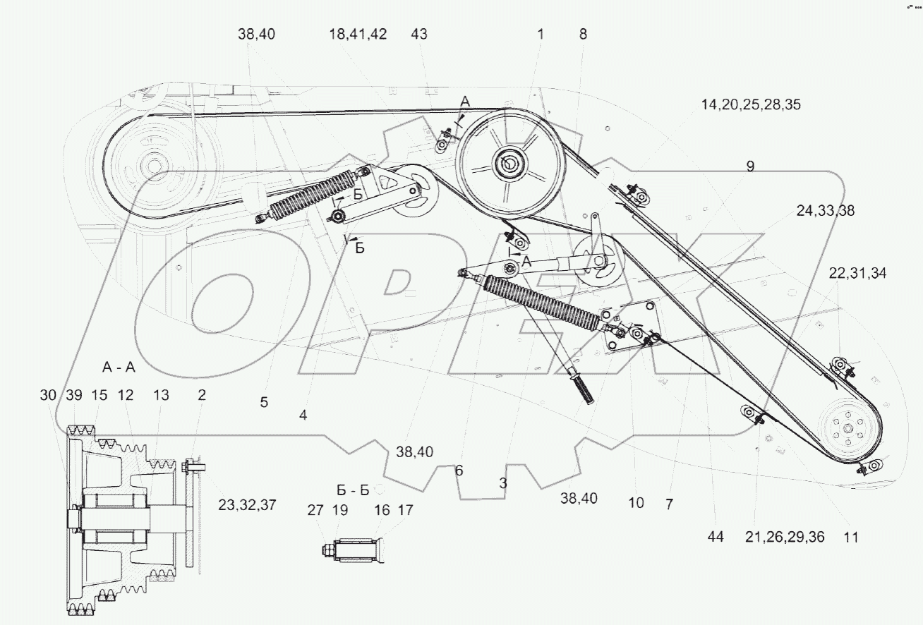 Установка привода соломоизмельчителя КЗК-14-0290400Б
