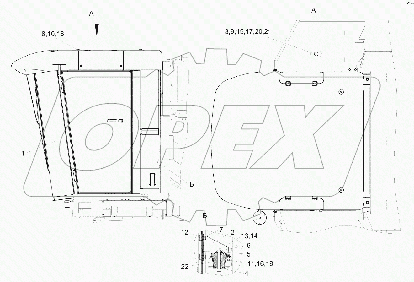 Установка кабины КЗК-14-0120000-01