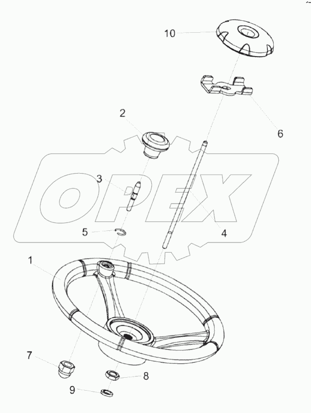 Установка колеса рулевого КЗК-12-0122300