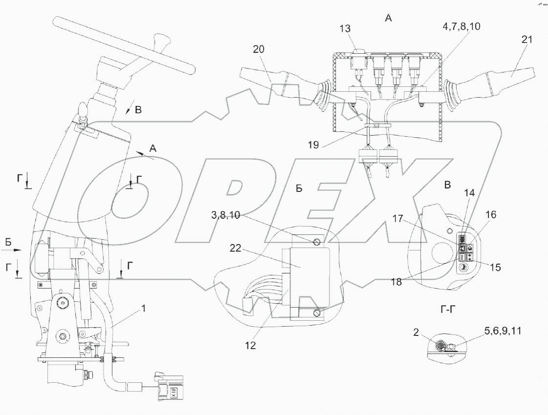 Электромонтаж колонки рулевой КЗК-1420-0723000