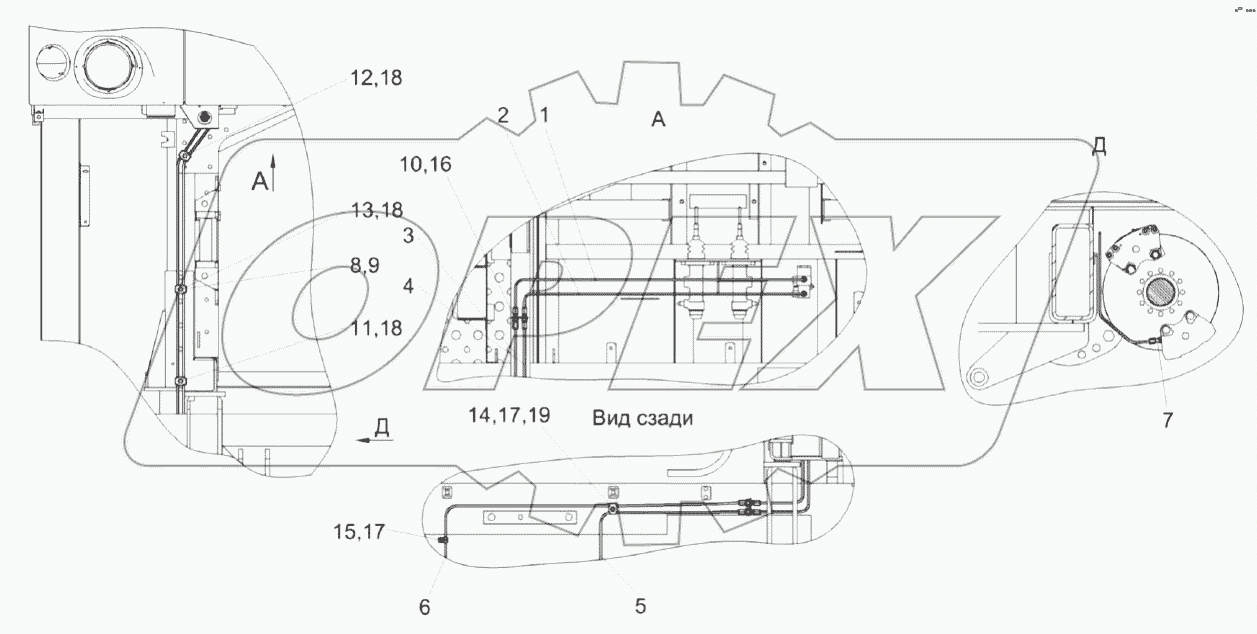 Установка тормозных трубопроводов КЗК-1420-0119100А
