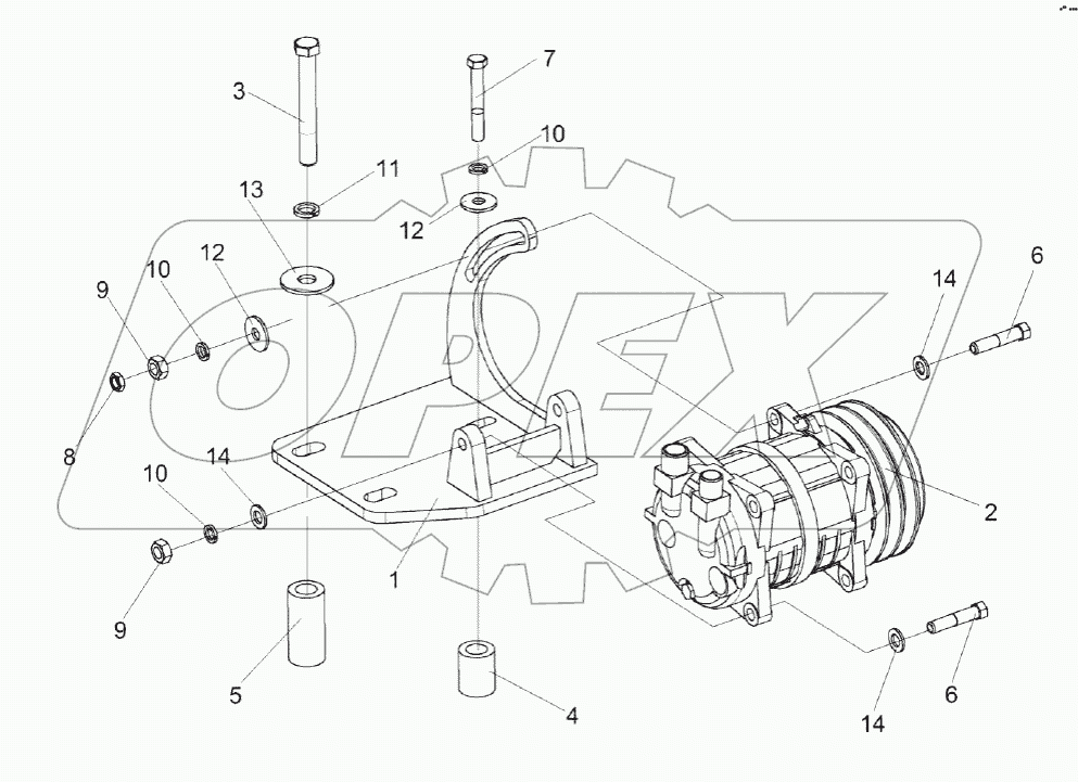 Установка компрессора КЗК-16-1-0113030