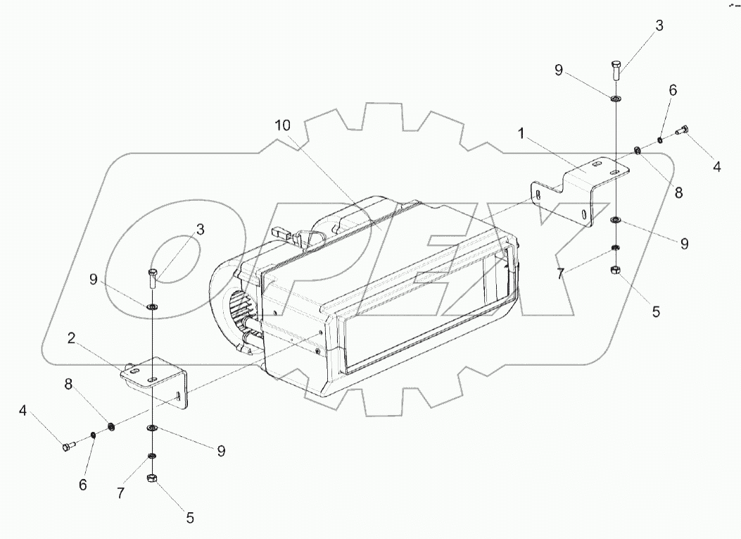 Установка блока испарительно-отопительного КЗК-1420-0113060
