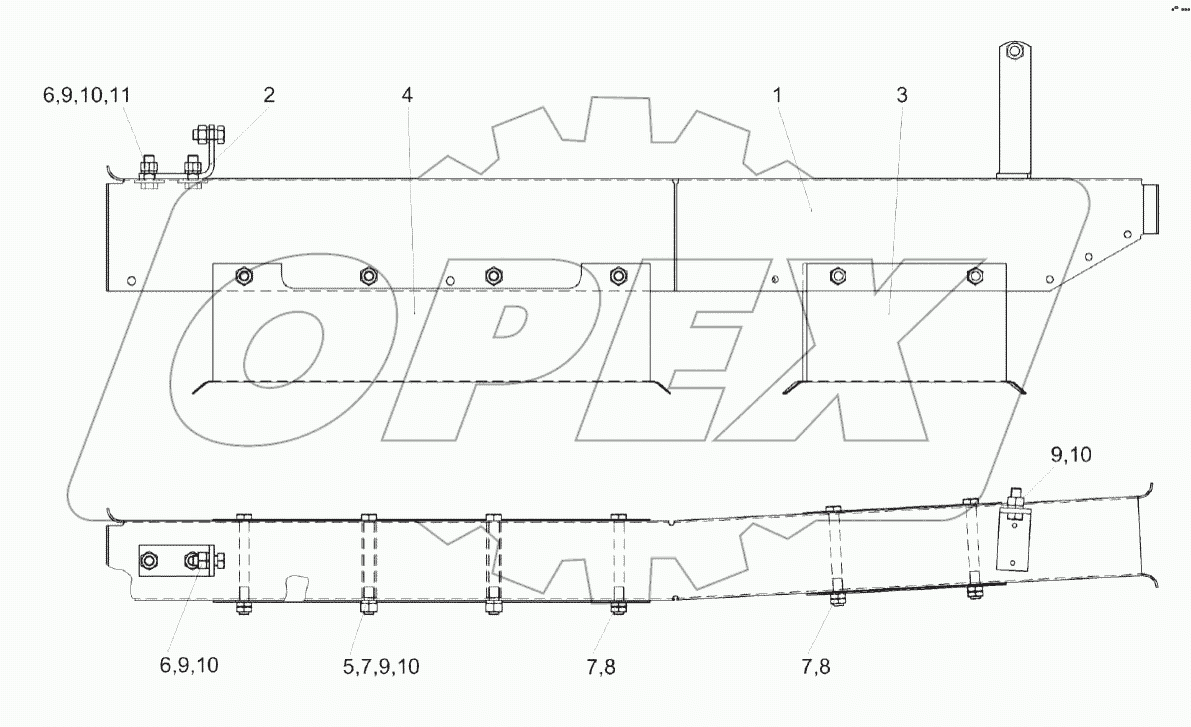 Установка короба маслопроводов КЗК-1420-0100060А