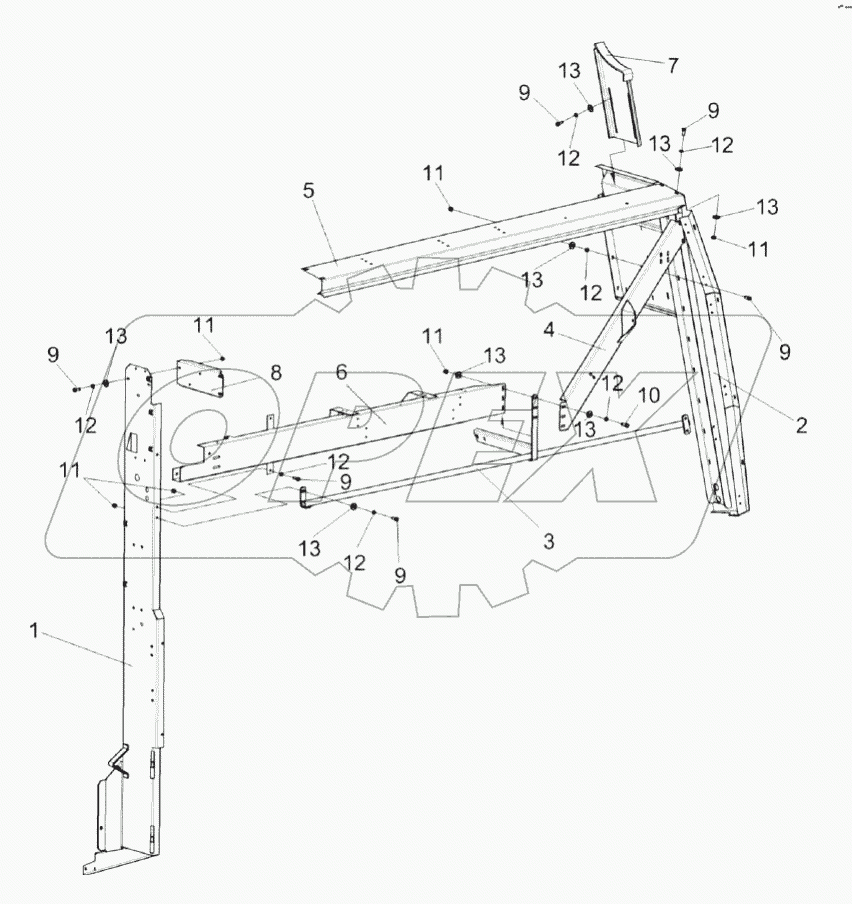 Установка опор капотов КЗК-1420-0132000