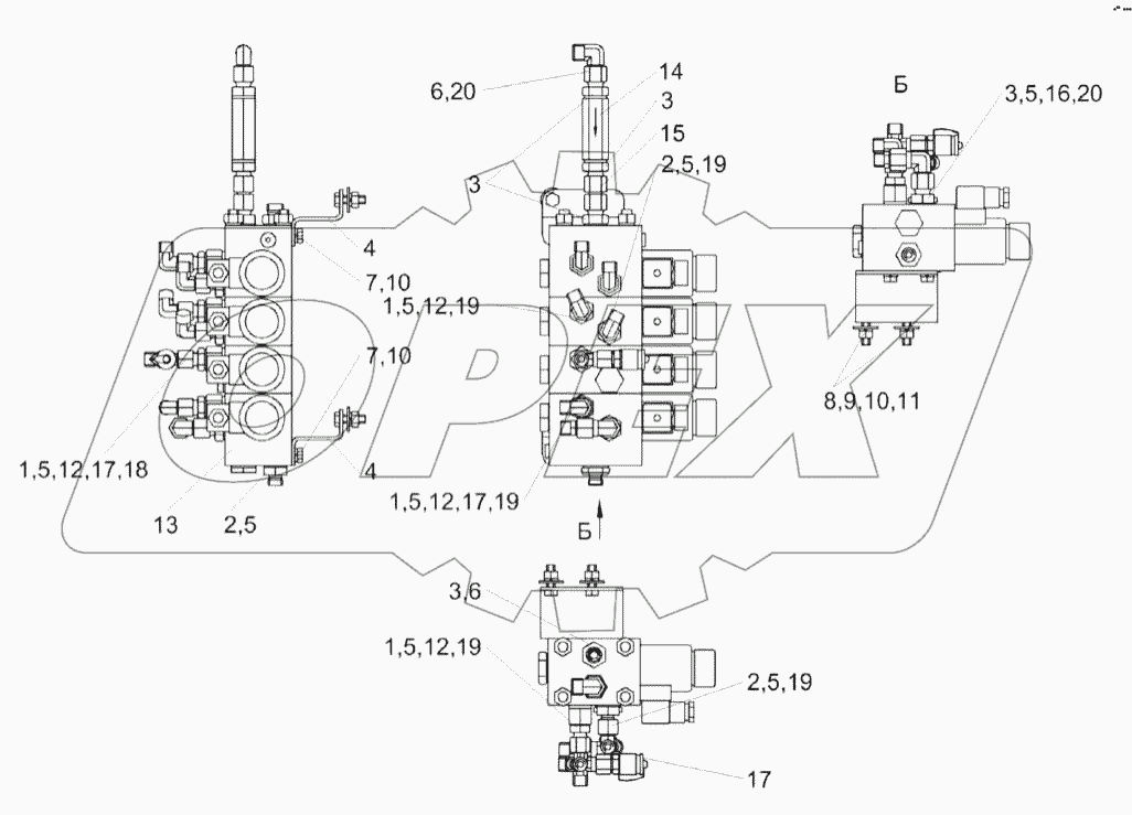 Гидроблок низкого давления КЗК-16-1-0609300