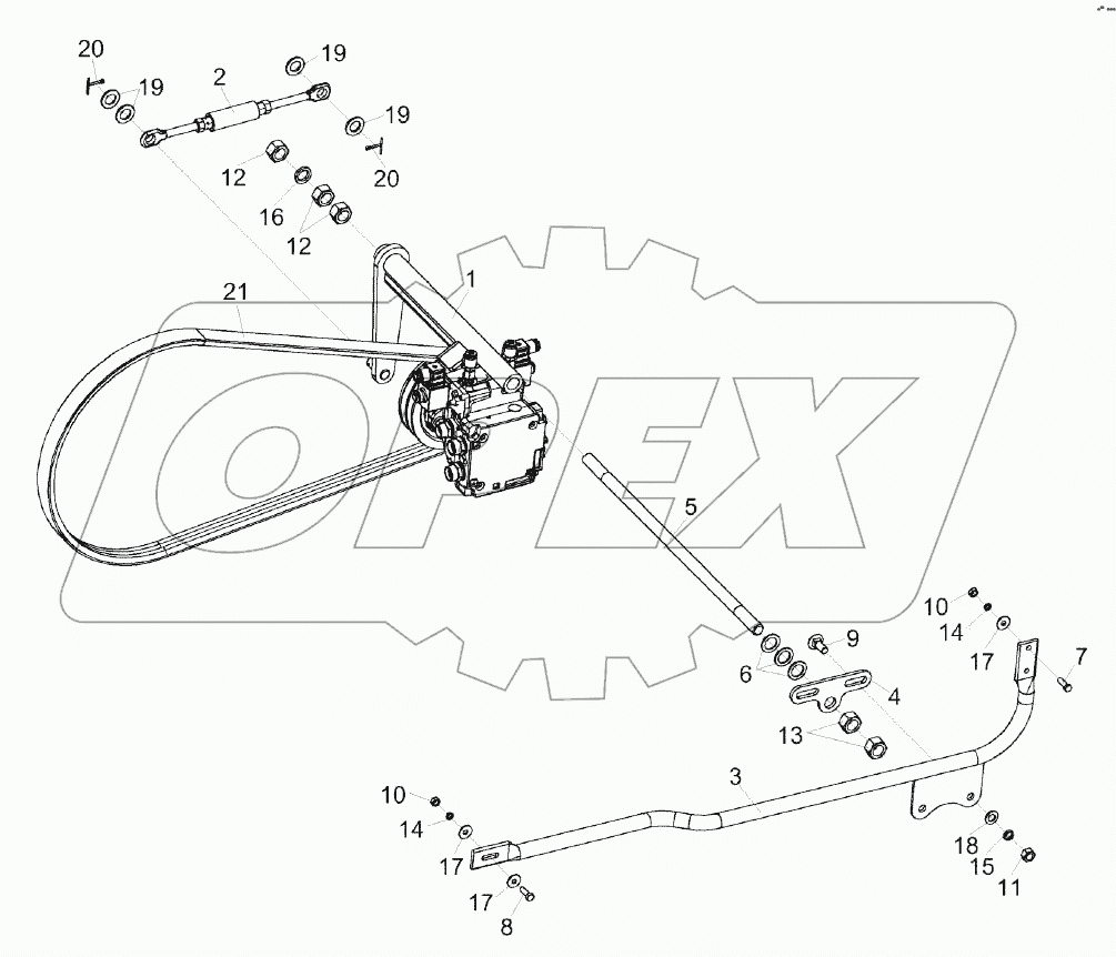 Установка привода гидронасоса мотовила КЗК-14-0127000Б