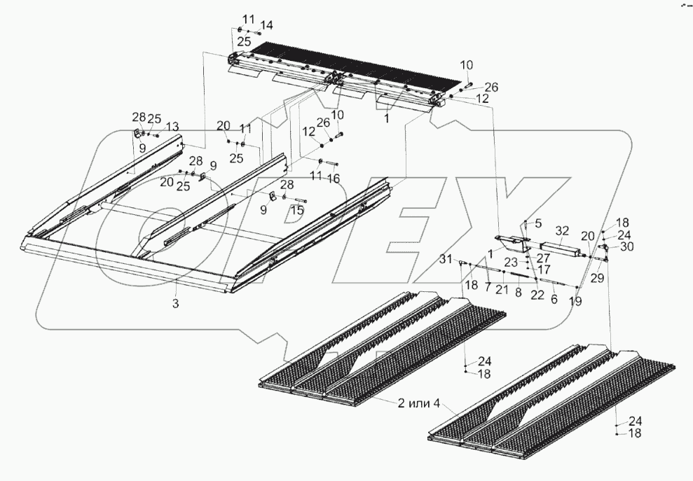 Стан решетный верхний КЗК-14-0260000А
