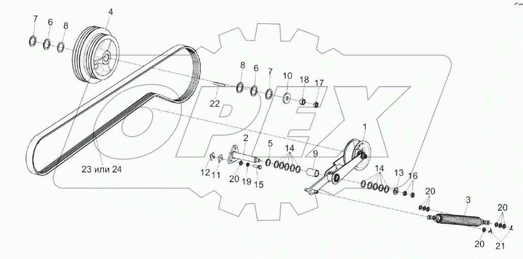 Установка привода соломосепаратора КЗК-14-0212100Б