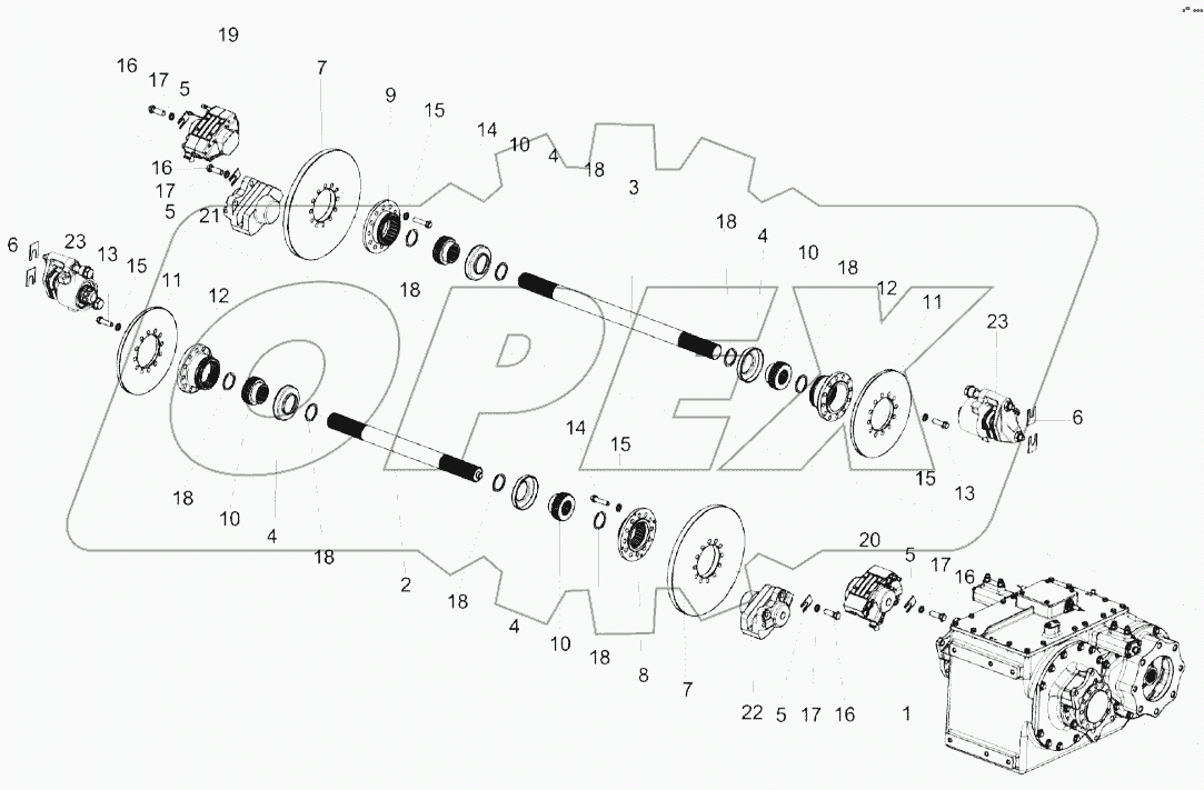 Мост ведущих колес КЗК-1420-0107000