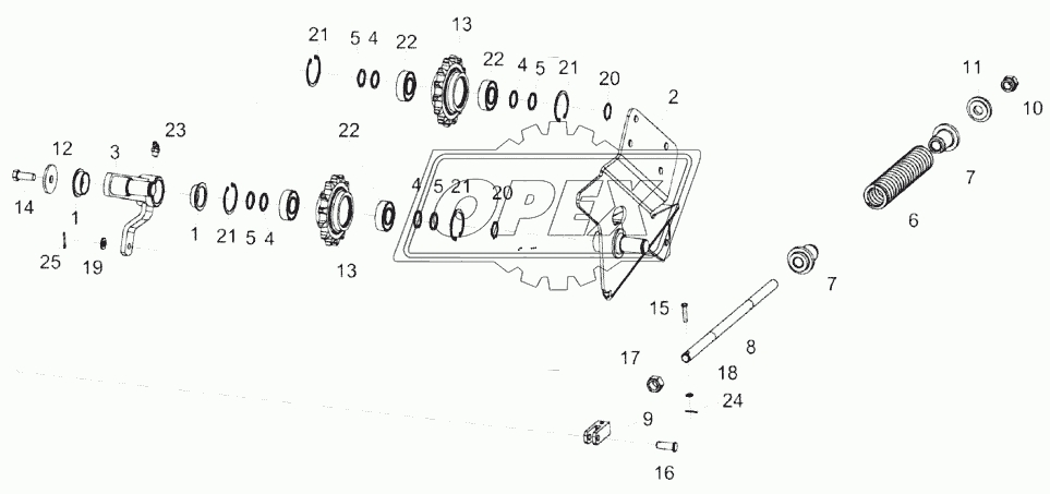 Механизм натяжения КЗК-14-0221230А