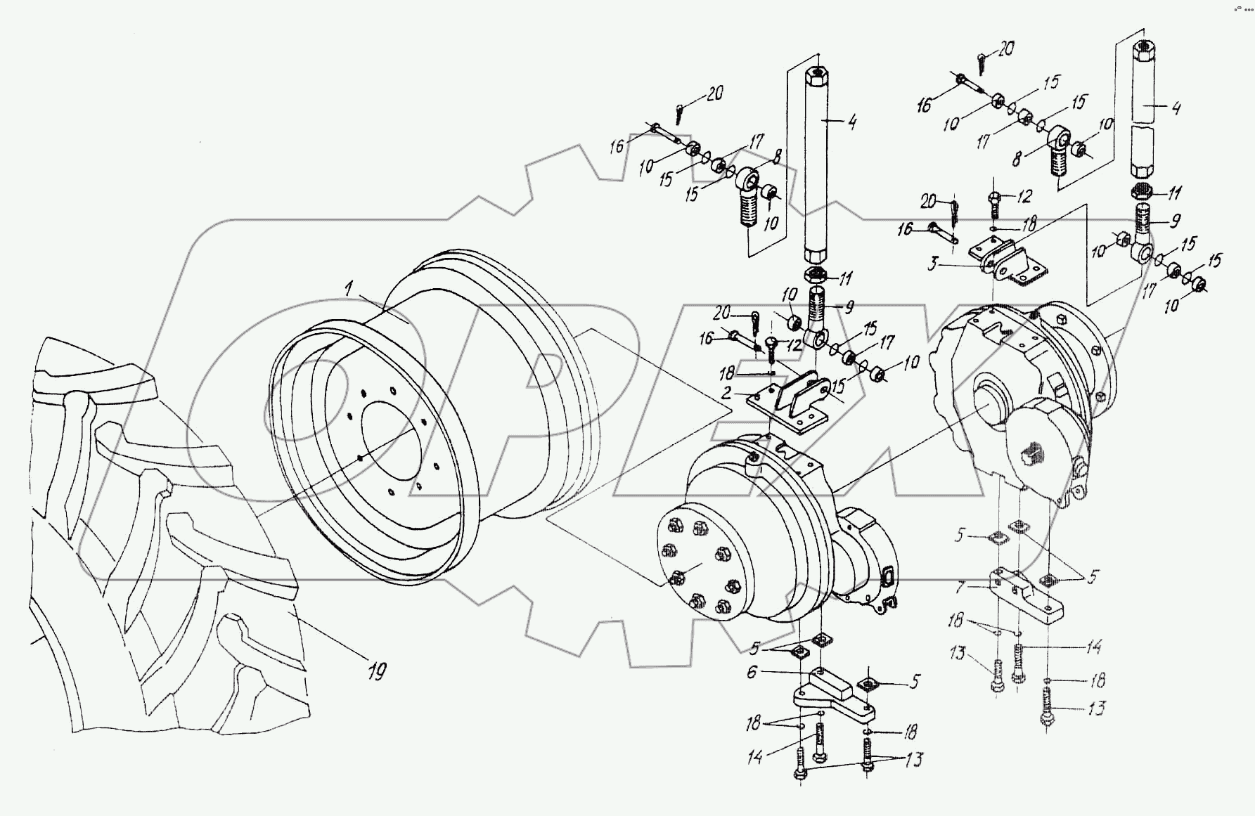 Мост ведущих колес УЭС0107000