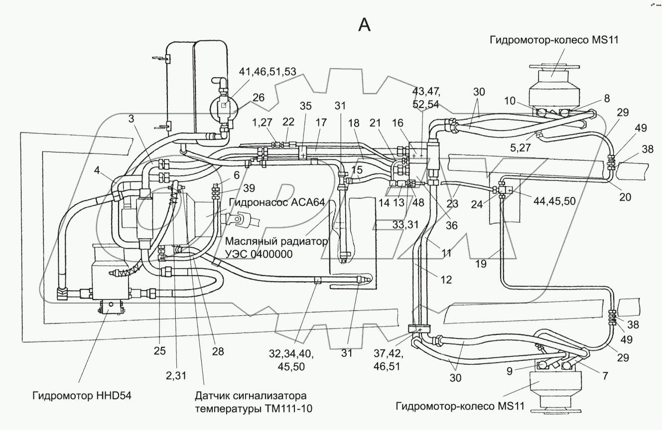 Гидросистема привода ходовой части УЭС-7-0601000