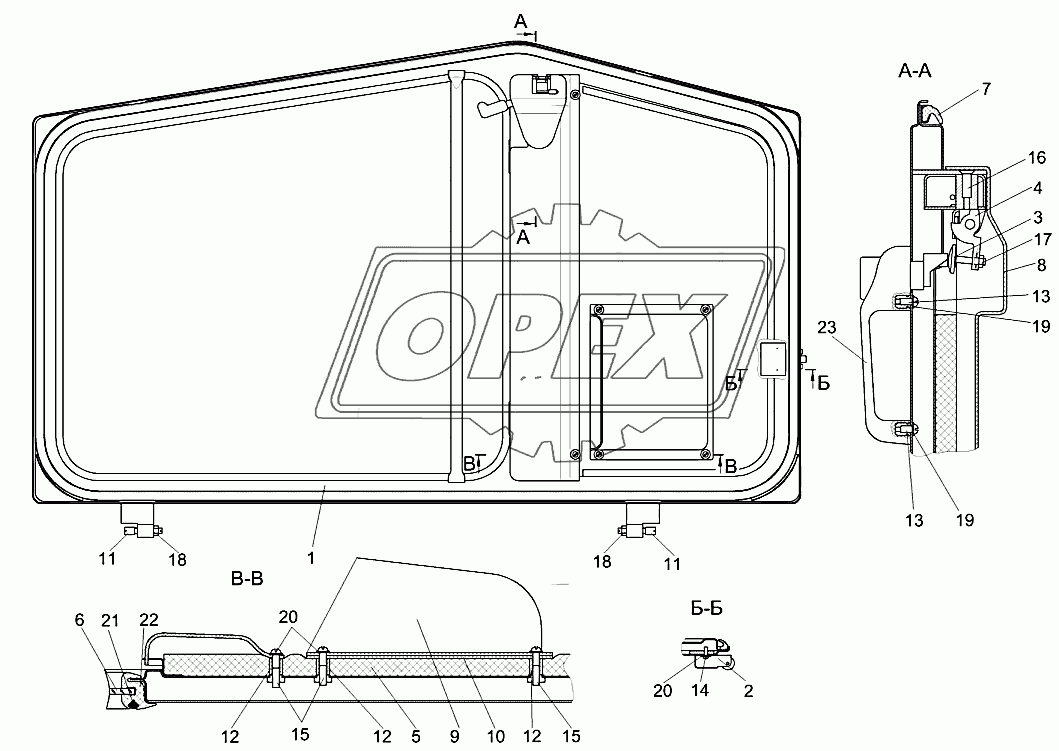 Дверь кабины УЭС 0200240А-01