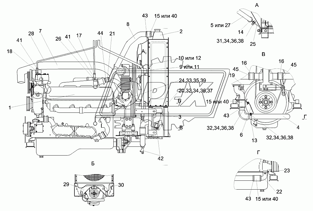 Установка двигателя ЯМЗ-238БК-3 УЭС-8-0400000