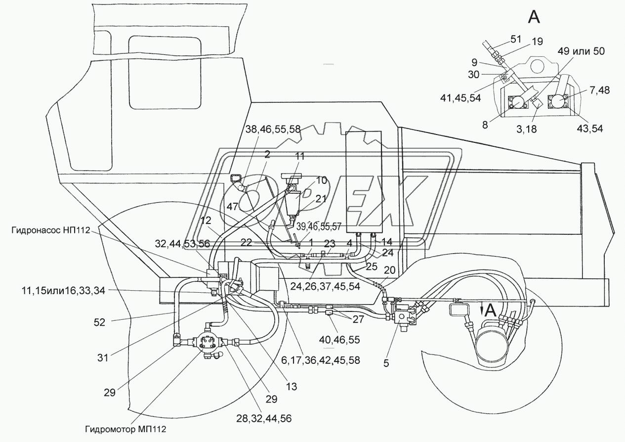 Гидросистема привода ходовой части УЭС-6-0601000