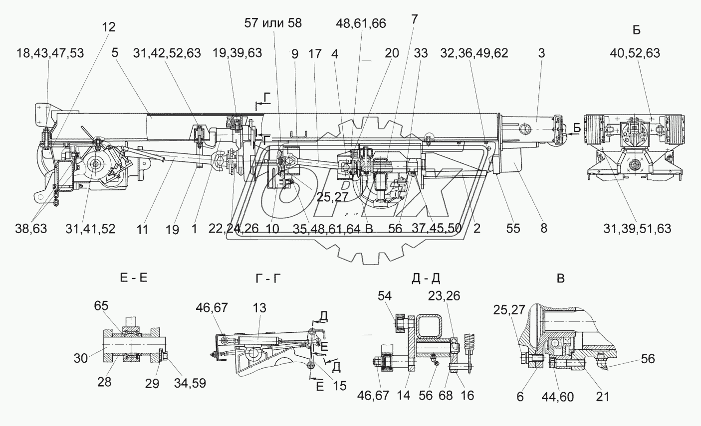 Шасси УЭС-6-0100000 (вид слева)