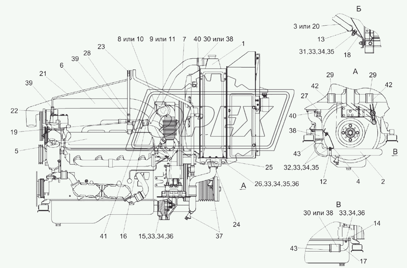 Установка двигателя ЯМЗ-238БК-3 УЭС-6-0400350