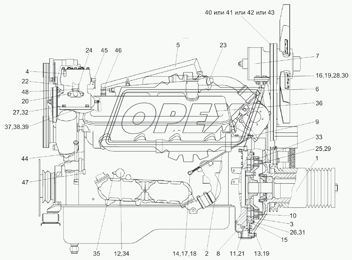 Двигатель УЭС-6-0400360 (вид слева)