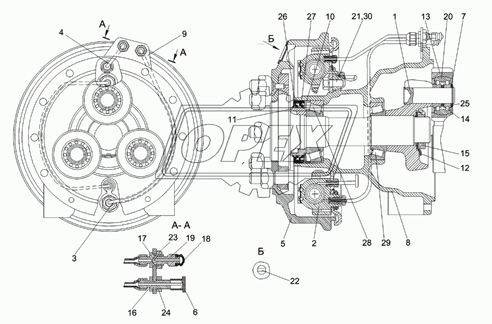 Редуктор бортовой правый 54–4–4