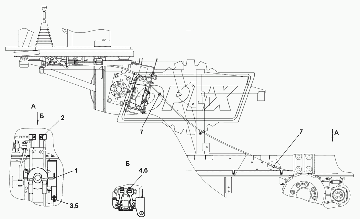 Установка механизма переключения передач КСК-6025-0119060