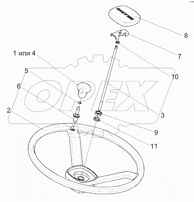 Установка колеса рулевого УЭС 0302560