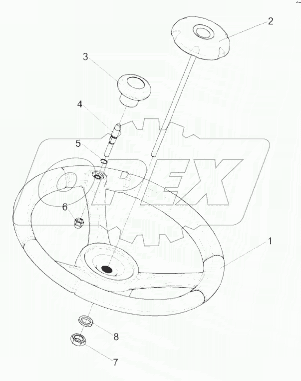 Установка колеса рулевого КЗК-12-0122300