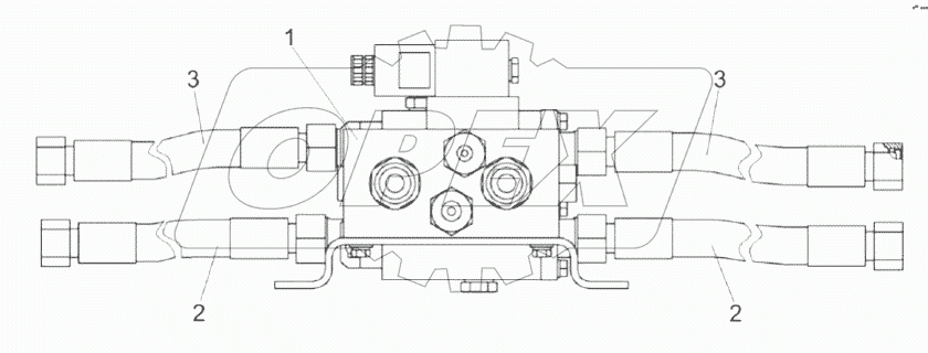 Установка гидроблока подключения управляемого моста КВК 0601710