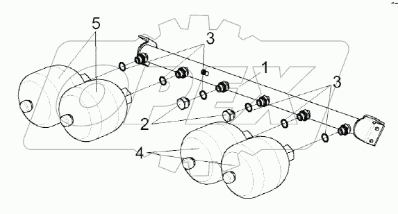 Блок пневмогидроаккумуляторов КВК 0602350Б