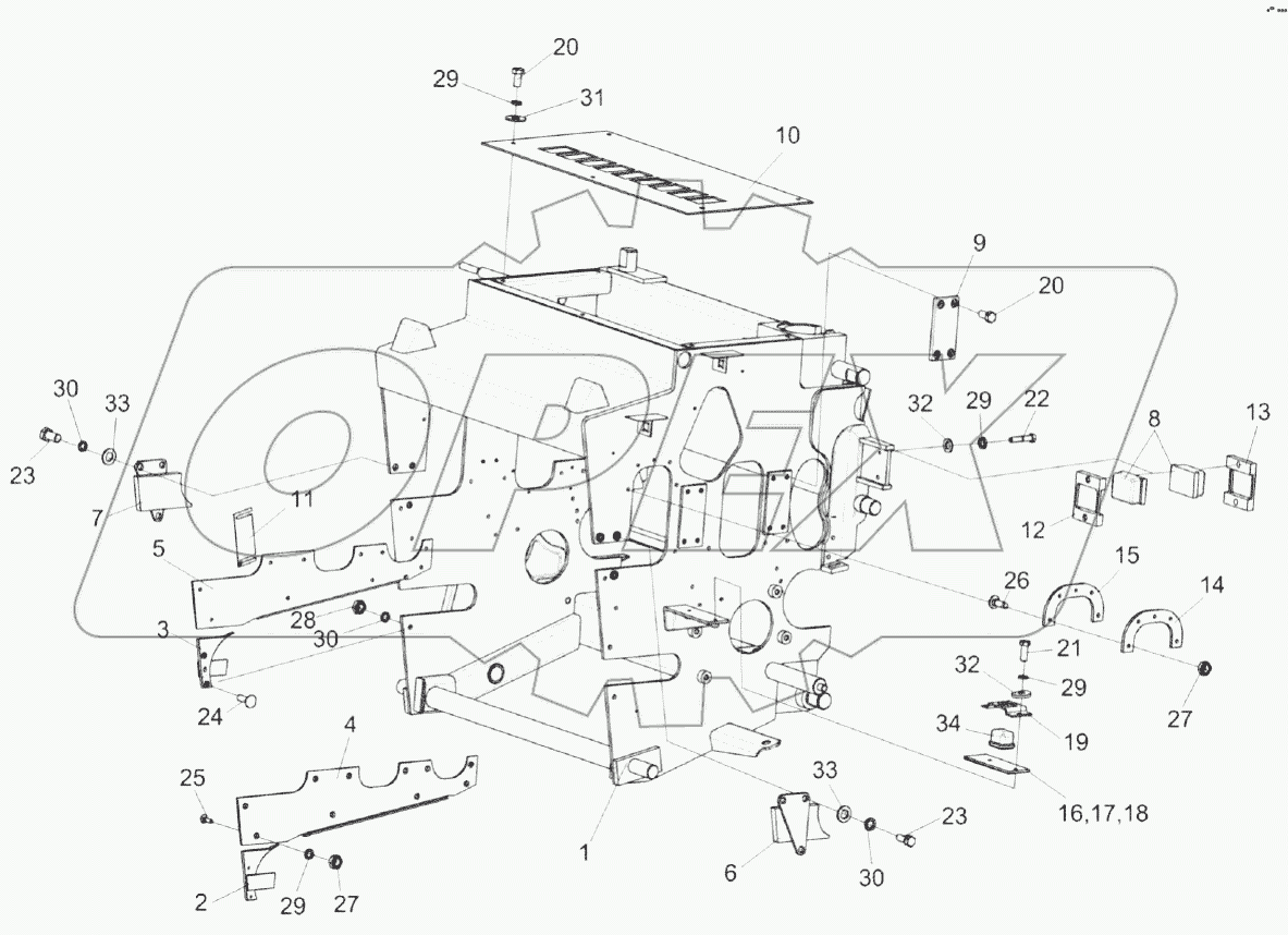 Установка рамы аппарата питающего