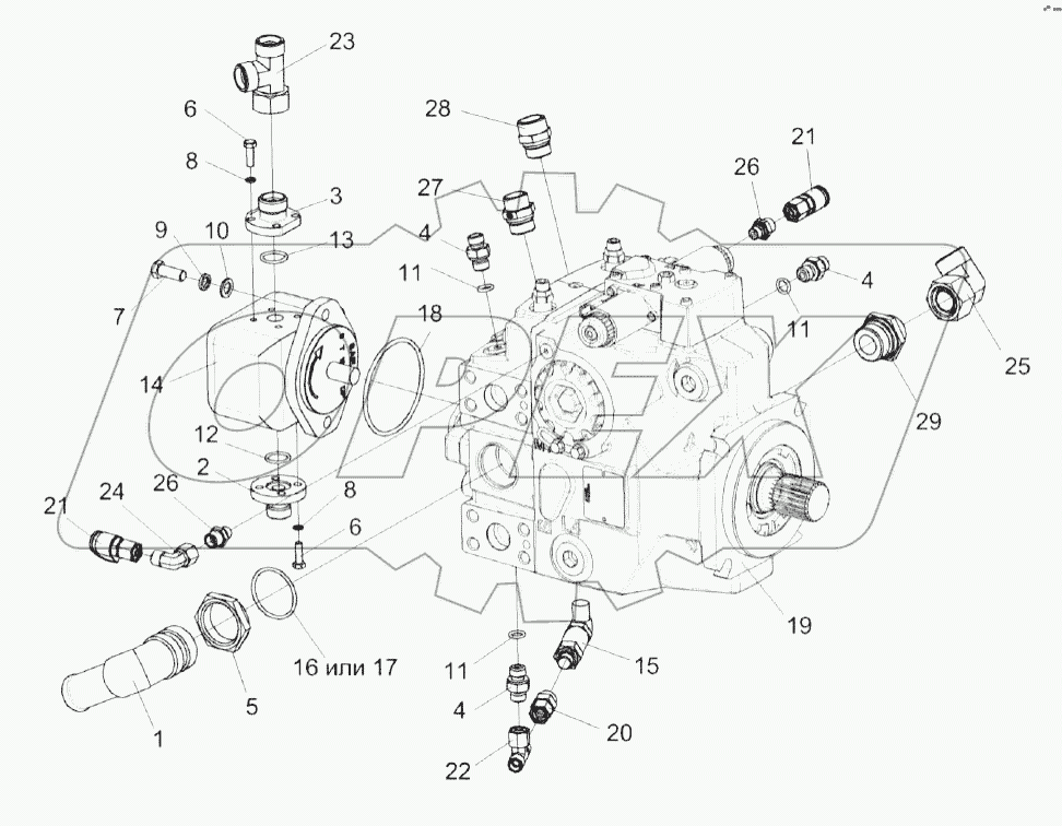 Гидронасос привода питающего аппарата КВК 0604120