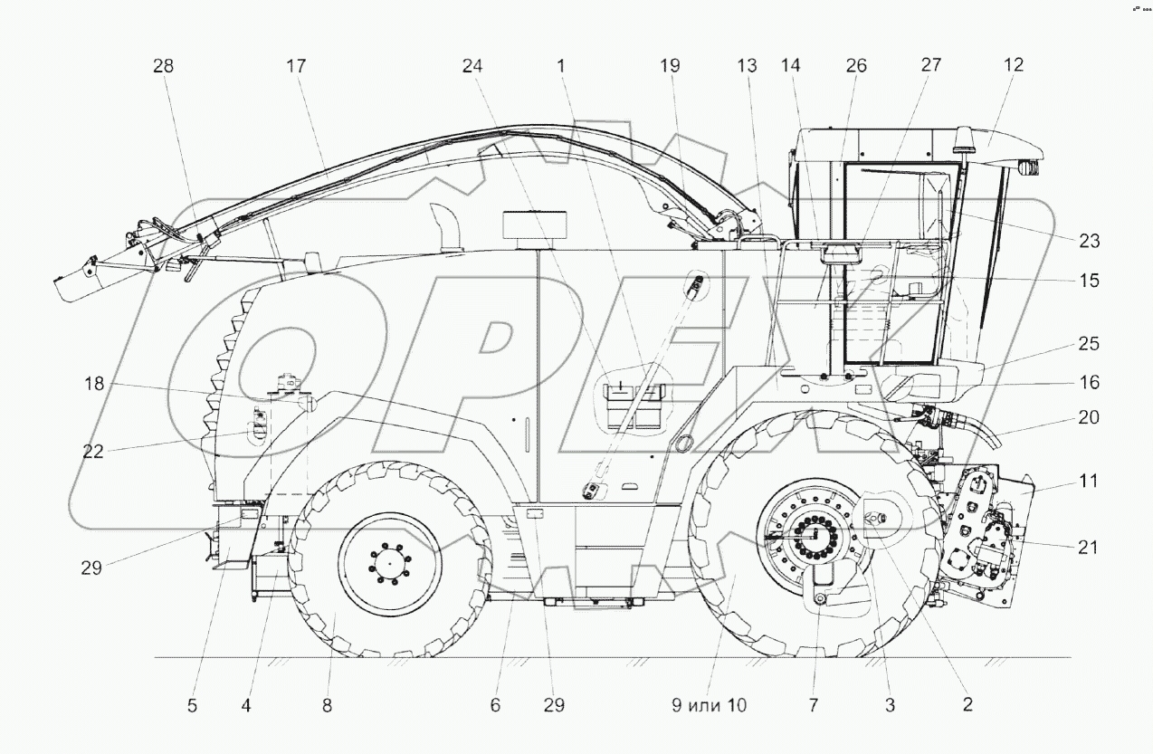 Измельчитель самоходный КВК 0100000 (вид справа)
